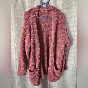 Barefoot Dreams Cozychic So-Cal Cardigan Sweater Sz S/M Dusty Rose